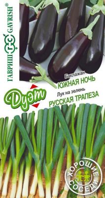 Баклажан Южная ночь + Лук на зелень Русская трапеза фото